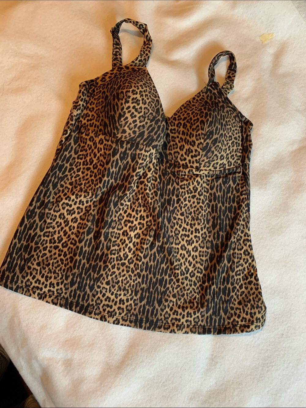 Leopard Print Cami Top - Brown padded size xl swimsuit top Alex Marie swims wear